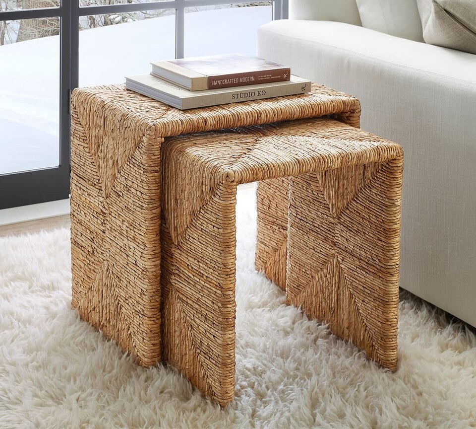 Woven Nesting Side Tables Pottery Barn Australia